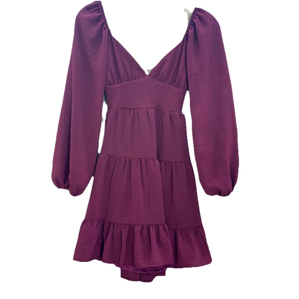 Altar’d State Dress Size XXS Burgundy Red Dress Long Sleeve.